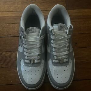 Gray and White Bapesta's